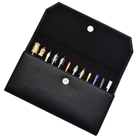 black 12 slots pen case pencil bag pu for 12 fountain roller ballpoint pen waterproof pouch bag storage for office business
