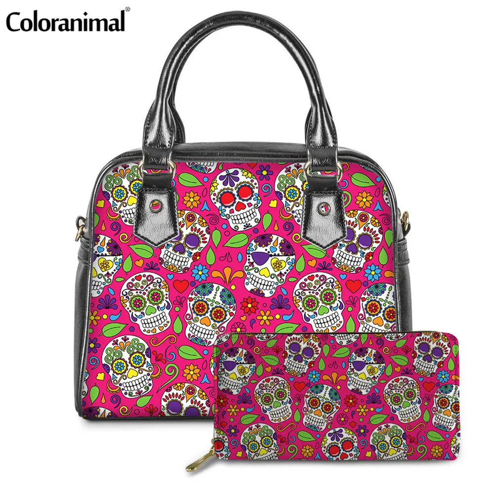 Coloranimal сумка через плечо для женщин с изображением сахарного черепа принтом
