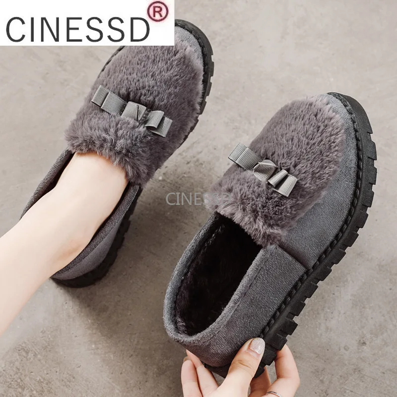 

Winter 2022 new cashmere bean shoes cotton shoes women casual wear soft soles mother's shoes