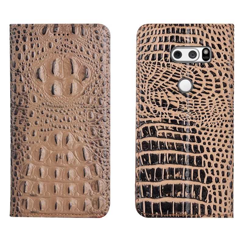 Деловой Чехол-книжка из натуральной кожи с отделением для карт LG V30/LG V20/LG V10 |