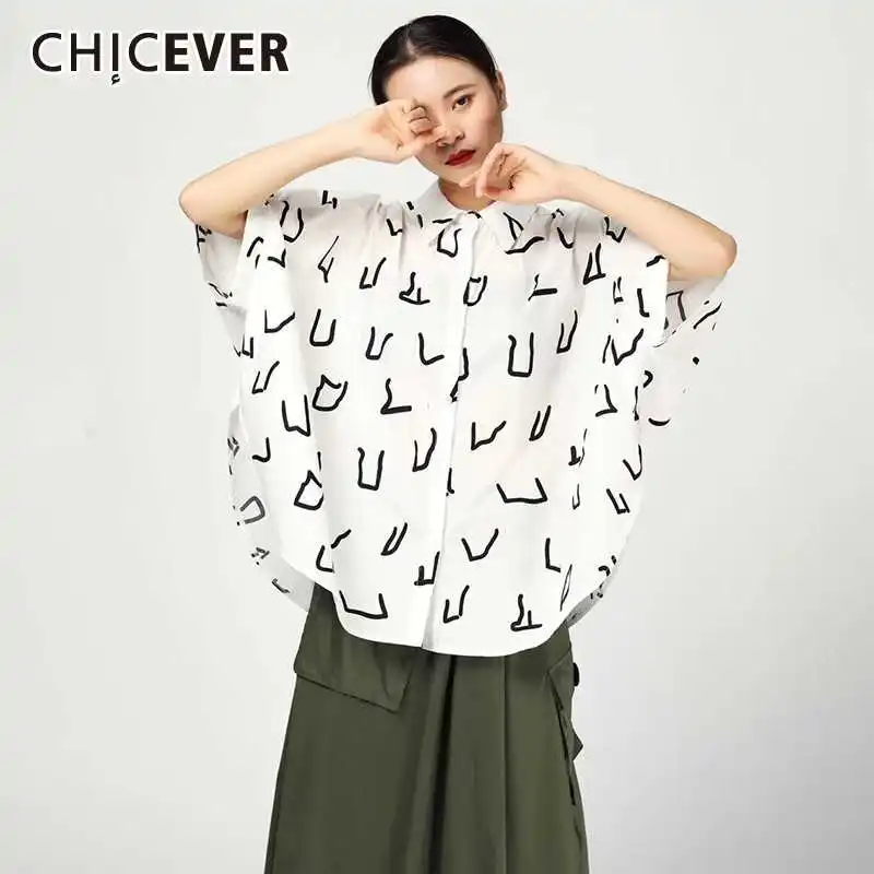 CHICEVER Весенняя повседневная женская футболка с принтом надписи свободная