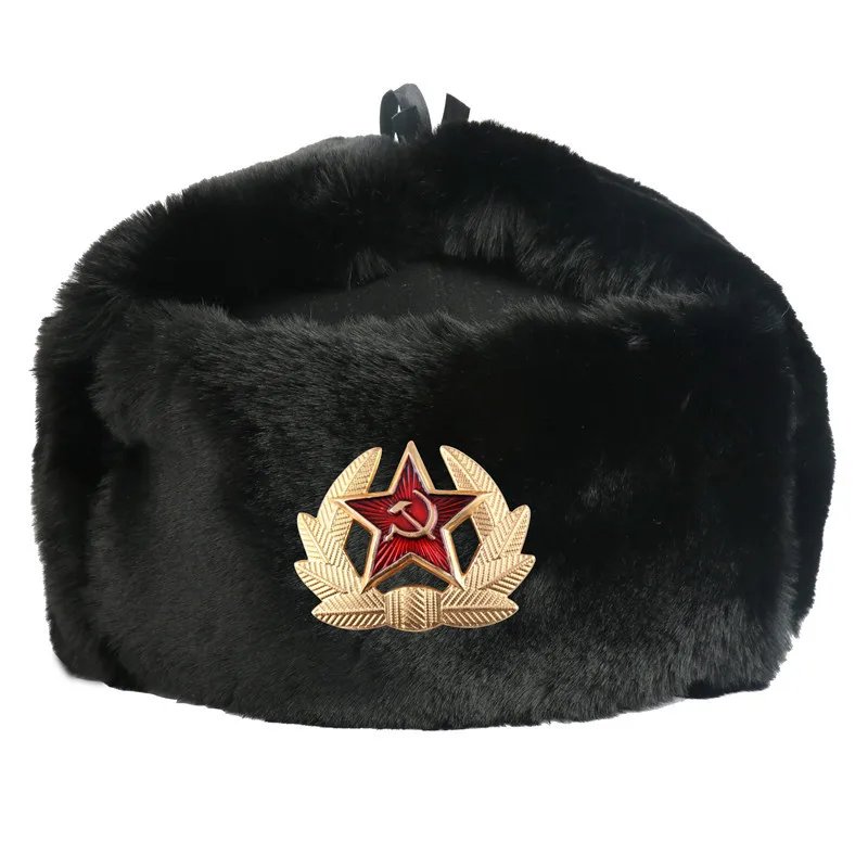 Новинка года; сезон осень-зима; шапки-бомберы в европейском стиле; CCCP; Мужская и женская плюшевая теплая шапка советская шапка