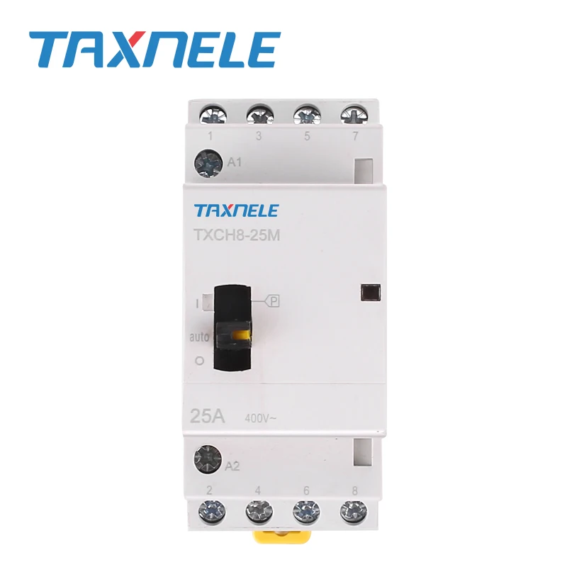 4P 16A 25A 2NC2NO 4NO 4NC 220V/230V 50/60 Гц бытовой Din rail AC модульный контактор ручной Управление
