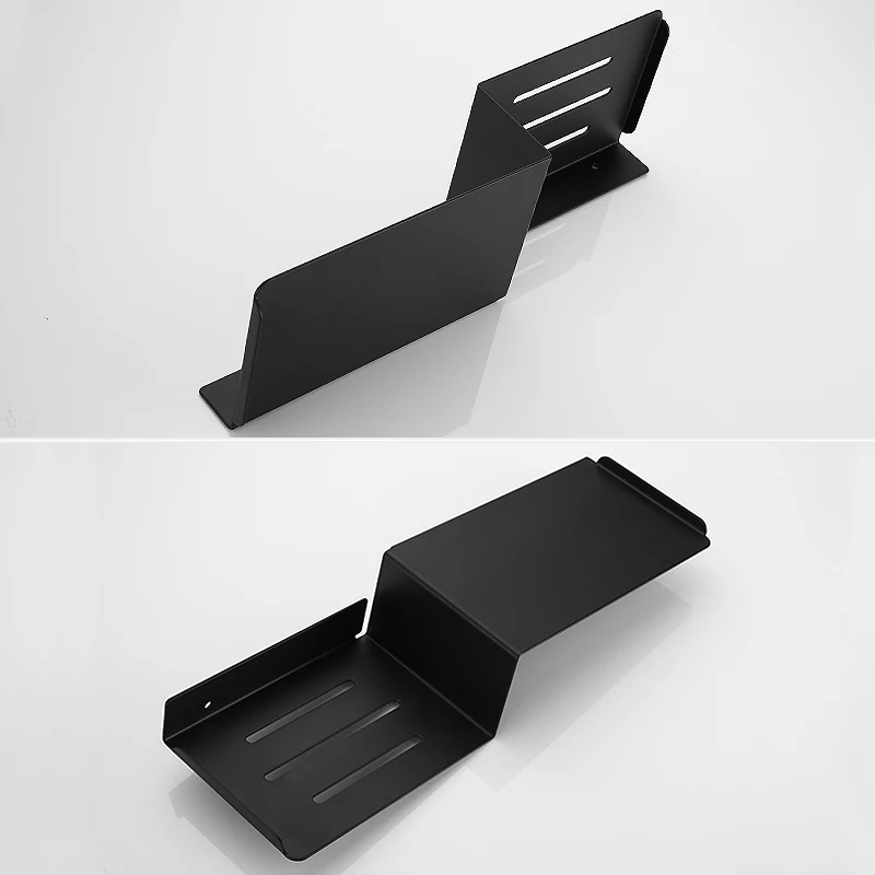 Полка для ванной комнаты черные полки из нержавеющей стали держатель мыльника