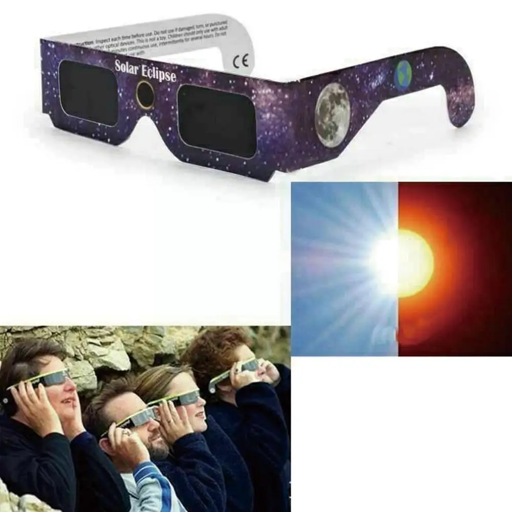 

1 Pcs Paper Solar Eclipse Glasses Random Colors Total Eclipse Outdoor Solar Solar Glasses Observation Anti-uv Glasses Eclip E0S7