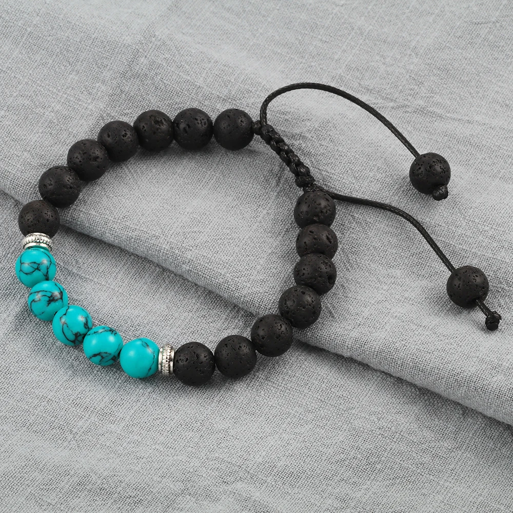 Лавовый камень браслет шлем гладиатора очарование бисера браслеты для мужчин и