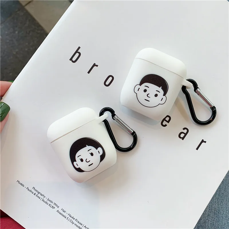 Милые пары изображения для Apple Airpods крышка мультфильм силиконовый Bluetooth наушники чехол s Для Air pods 2 1 гарнитура зарядный чехол сумка