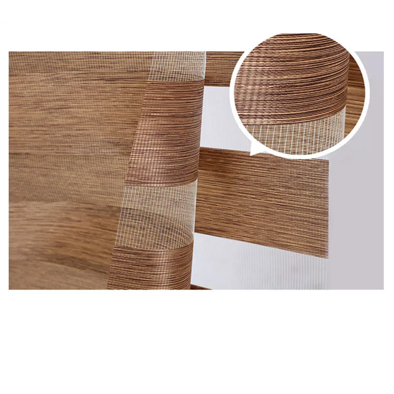 Жалюзи в стиле зебры для офиса и ванной комнаты Льняной материал двухслойный