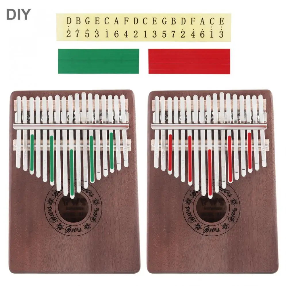 17 Key Kalimba Thumb Piano Single Board Mahogany Small Mbira Mini Keyboard Instrument with Complete Accessories | Спорт и