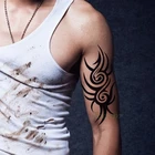 Водостойкая временная татуировка-наклейка с подвижным пламенем, искусственная Татуировка 7
