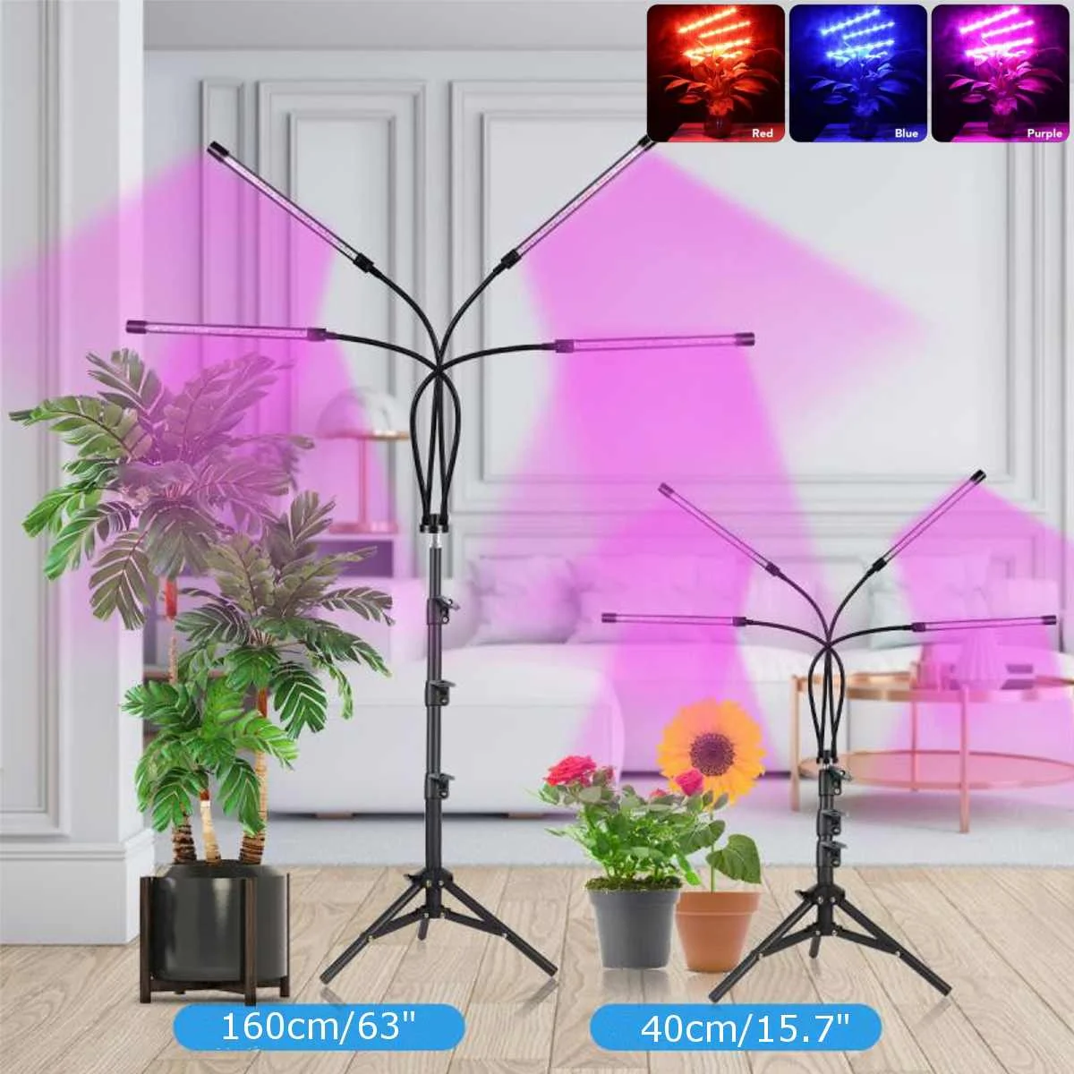 

Светодиодная лампа полного спектра для выращивания растений, комнатная лампа для гидропоники, лучшего роста растений, 5 В, USB-кронштейн с тел...