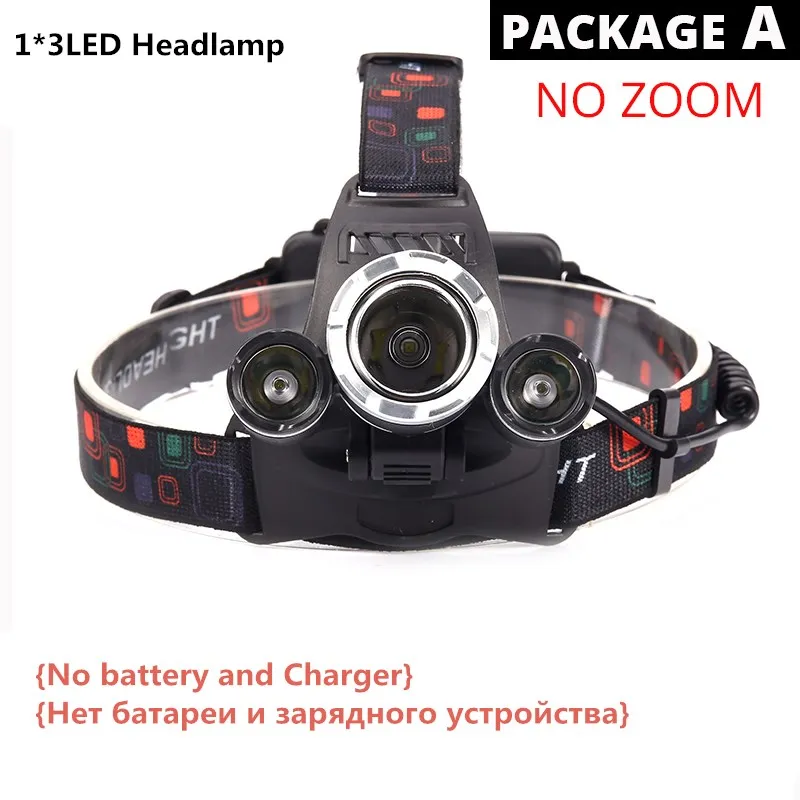 Option A Светодиодный налобный светильник 3000лм, налобный фонарь XML 3/5 T6, светодиодный налобный фонарь с возможностью масштабирования, Водонепроницаемый вспышка, светильник фонарь, налобный светильник, 2*18650 для рыбалки - Испускаемый цвет: Option A