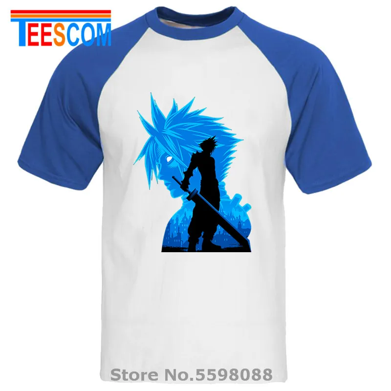 Футболки с японским аниме финальная фантазия мужские футболки FF VII искусственным