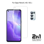 2 в 1 для Oppo Reno5 Reno 5 4G 5G пленка для объектива камеры и защита экрана защитное HD закаленное стекло взрывозащищенное
