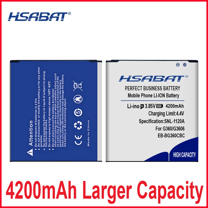 Аккумулятор HSABAT для Samsung Galaxy Core Prime G3608 G3606 G3609 4200 мАч 2 Duos ТВ EB BG360CBC|Аккумуляторы