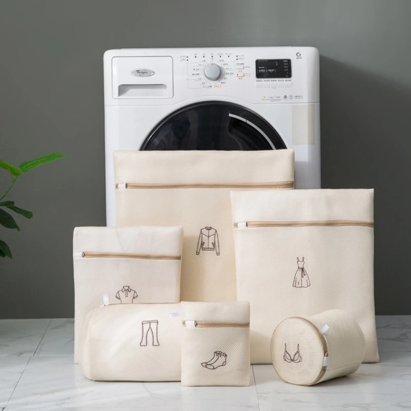 

6pcs Laundry Bags Double Layers Thickened Washing Bag Travel Storage Organizer