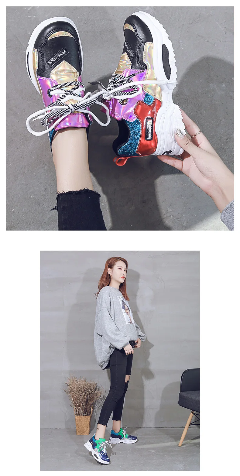 Sooneeya/женские кроссовки; обувь на плоской подошве; Zapatillas Deportivas Mujer; женская обувь на толстой мягкой подошве; обувь для бега, увеличивающая рост; Цвет Черный; zapatos mujer