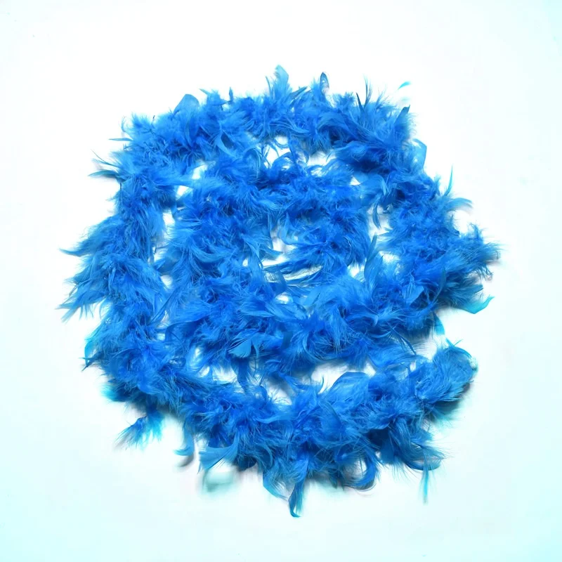 blue 2 ярдов/партия, натуральное пушистое перо индейки, boa plumas, вечерние, декоративные, цветные перья для рукоделия, свадьбы, фестиваля - Цвет: blue