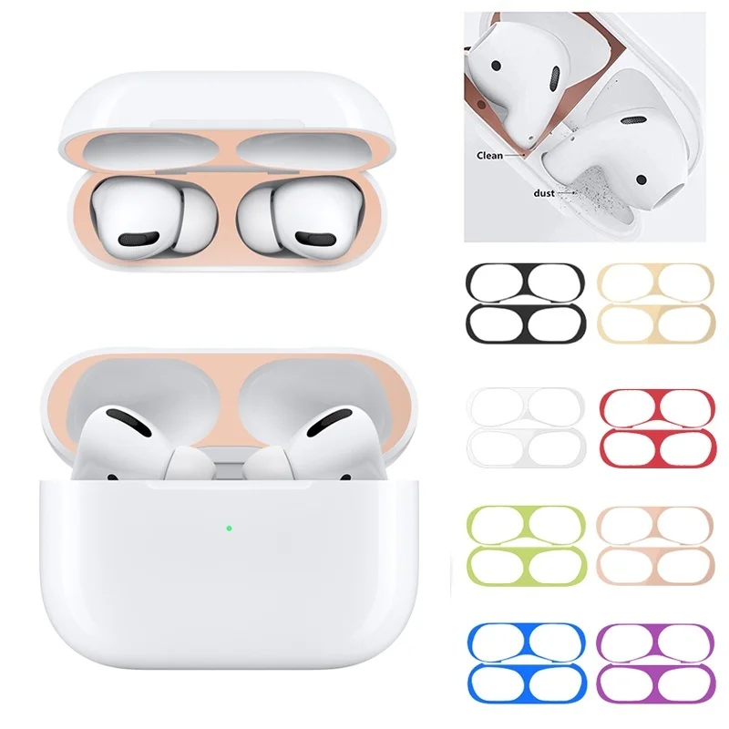 Пылезащитная наклейка для AirPods Pro 2019 чехол Ультратонкий металлический защитный