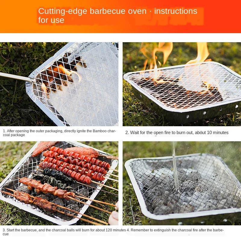 

Special Large Disposable Oven Outdoor Smokeless Barbecue Oven Thermal Belt Carbon Self-Help Portable Oven BBQ Grill