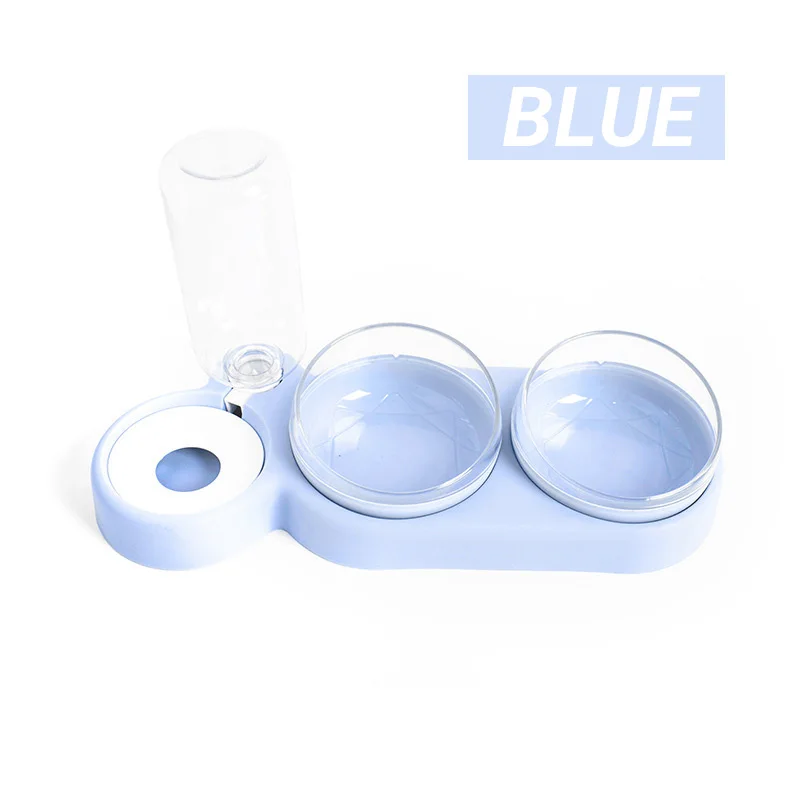 

Cat Double Bowl Moisture-proof Mouth Dual-use Three-bowl Automatic Feeder Automatic Drinking Basin Anti-overturning Pet Dog Bow