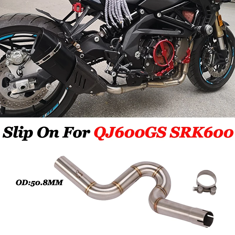 

Slip On For QJMOTO QJ600GS SRK600 Motorcycle Exhaust Escape Muffler Pipe Stainless Steel 51mm Connection Tube Middle Link Pipe