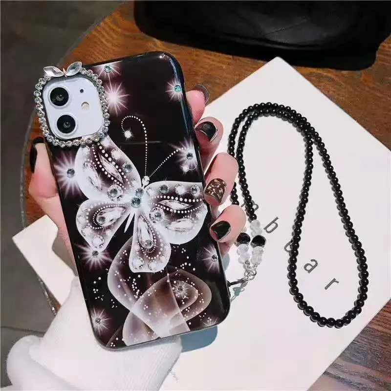 Для iPhone 11 Pro Max милый блестящий чехол с бабочкой для X XR XS 6 6S 7P 8 plus роскошная задняя