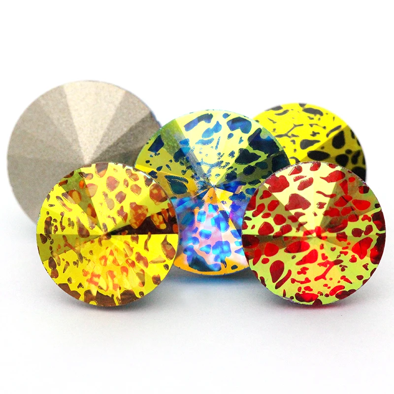 

10pcs 12,14mm Round Patinaed Crystal K9 Glass Rhinestones Pointback stones for Diy Craft Christmas Clothing Garment Decoration