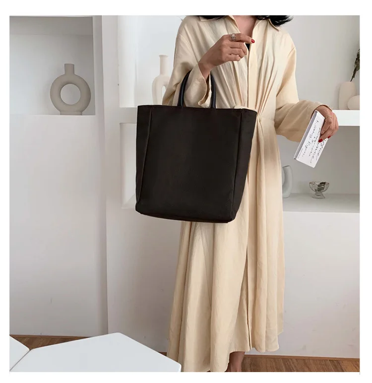 New fashion simple leisure Tote Bag student schoolbag large capacity canvas briefcase