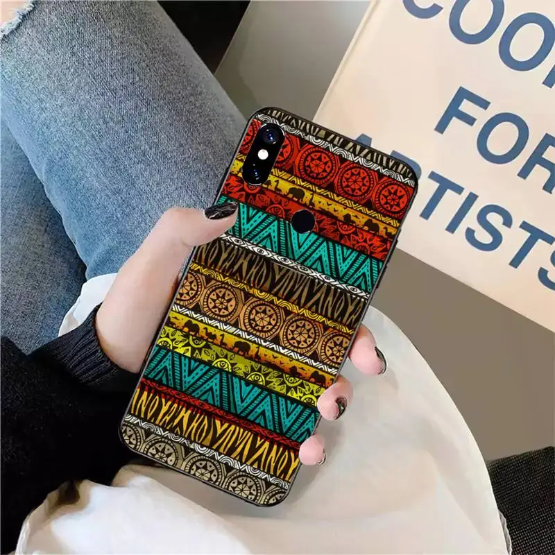 

African fabric art print pattern Phone Case For Xiaomi Redmi note 7 8 9 t max3 s 10 pro lite funda shell coque cover