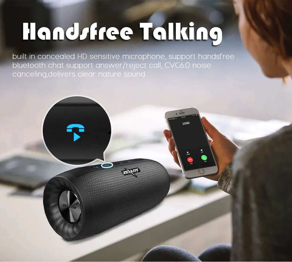 zealot S16 Portable Bluetooth Speaker Outdoor 10W TWS Connection High Quality Sound IPX5 Waterproof 20 hours playtime Mi | Электроника