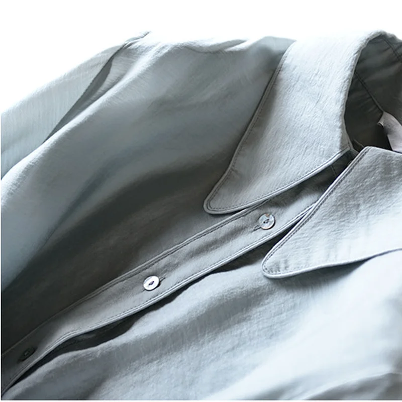 

Spring Elegant Solid Long Sleeve Shirts Women Sweet Turn-down Collar Button Ladies Blouses Tops Simple Soft Blusas Mujer