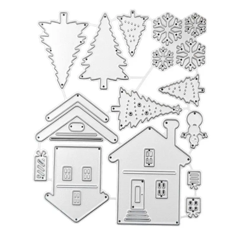 

House Tree Metal Cutting Dies Stencil Scrapbooking DIY Album Stamp Paper Emboss
