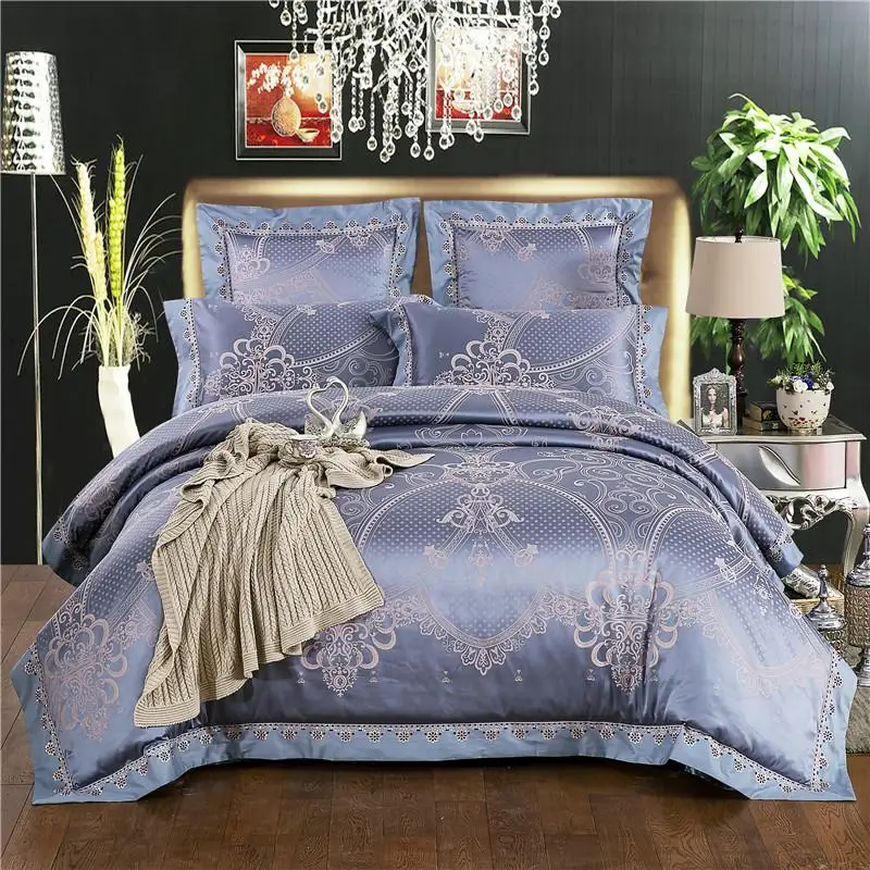 Комплект постельного белья из жаккарда и сатина 100% хлопка Королевский размер