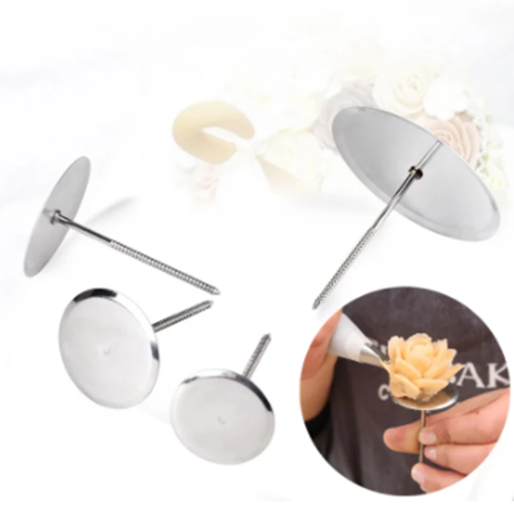 

Stainless Steel Piping Cake Flower Decor Lifter Fondant Cake Decorating Tray Cream Transfer Bake Pastry Tools