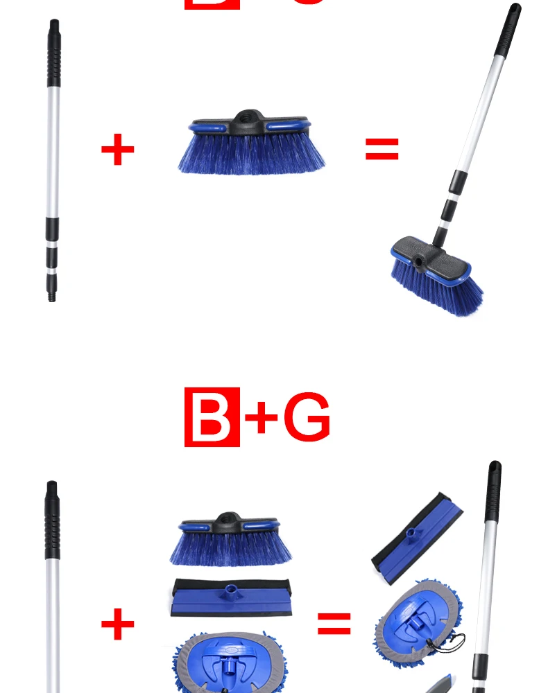 Car Wash Brush Cleaning Mop Chenille Broom Water Flow Windows Squeegee Telescoping Handle Foam Bottle Car Accessories Xammep