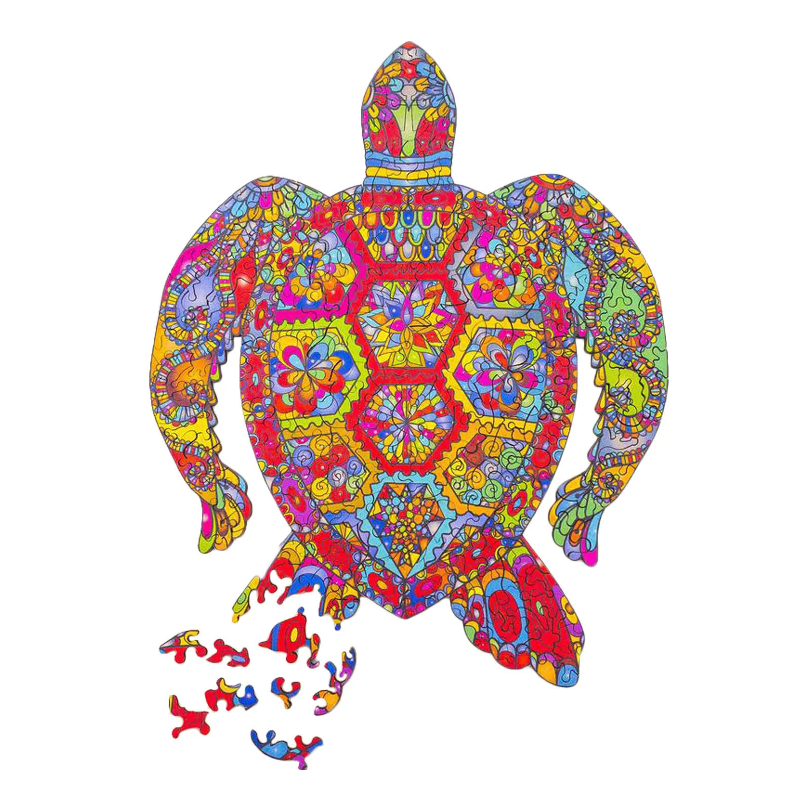 

Wooden Puzzle for Adults Children DIY Each Piece Is Animal Shaped Colorful Elephant Turtle Wooden Jigsaw Puzzles Christmas Gift