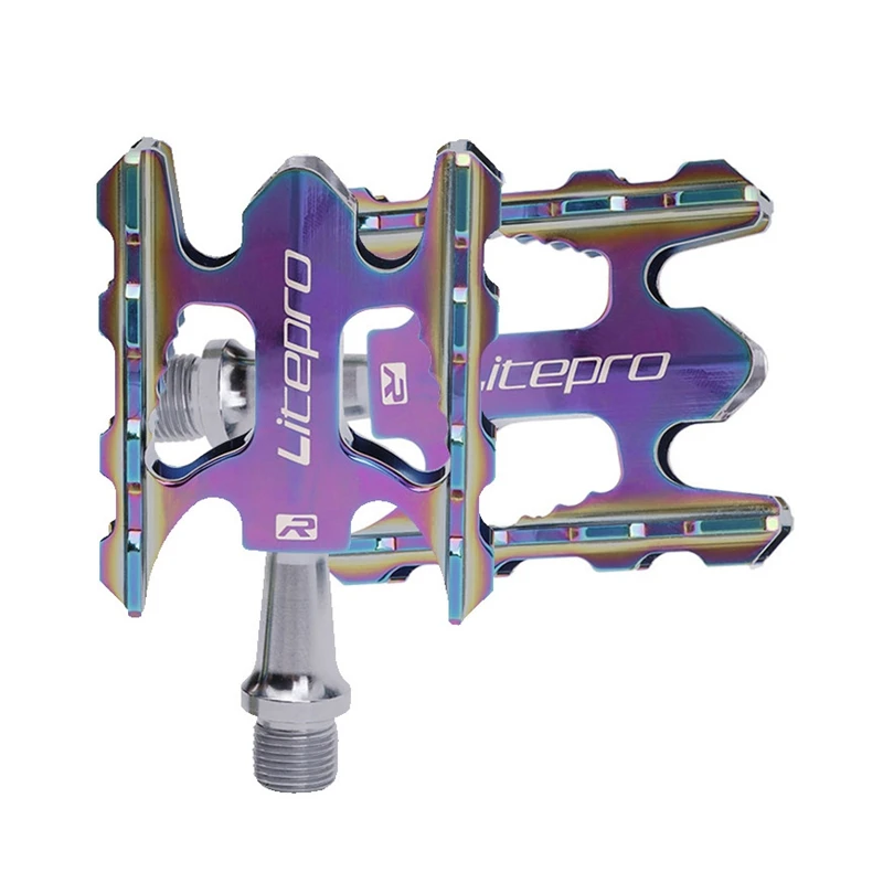 

Litepro Folding Bike Pedal Ultra Light Aluminum Alloy Bearing Non-Slip Pedals for Brompton MTB Road Bike BMX