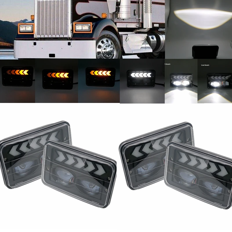 4 шт х 4X6 &quotсветодиодный лампы для передних фар грузового автомобиля daf H4 H13 120/132 T400