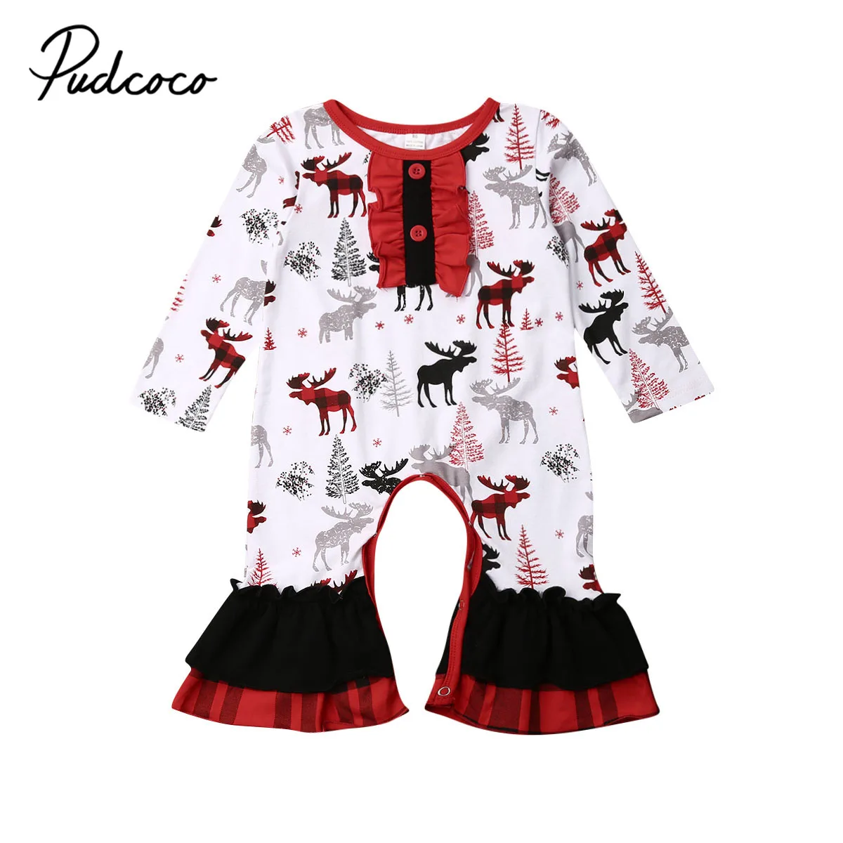 Детский комбинезон с принтом оленей на возраст 0 24 месяца|Ромперы| |