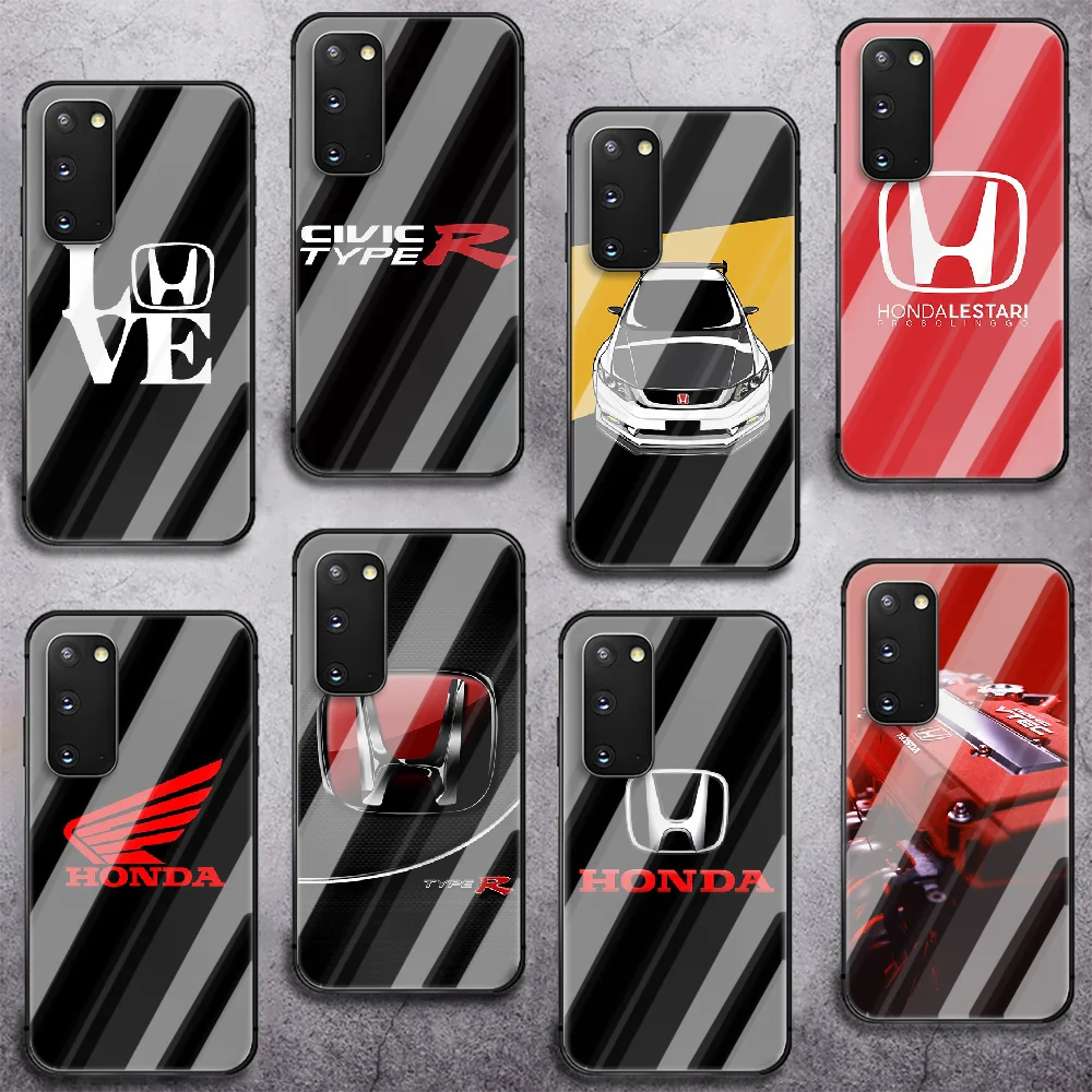 

Car logo red Honda Phone Tempered Glass Case Cover for Samsung Galaxy A M 12 20 21 30 31 40 50 51 52 70 71 72 E S Painting