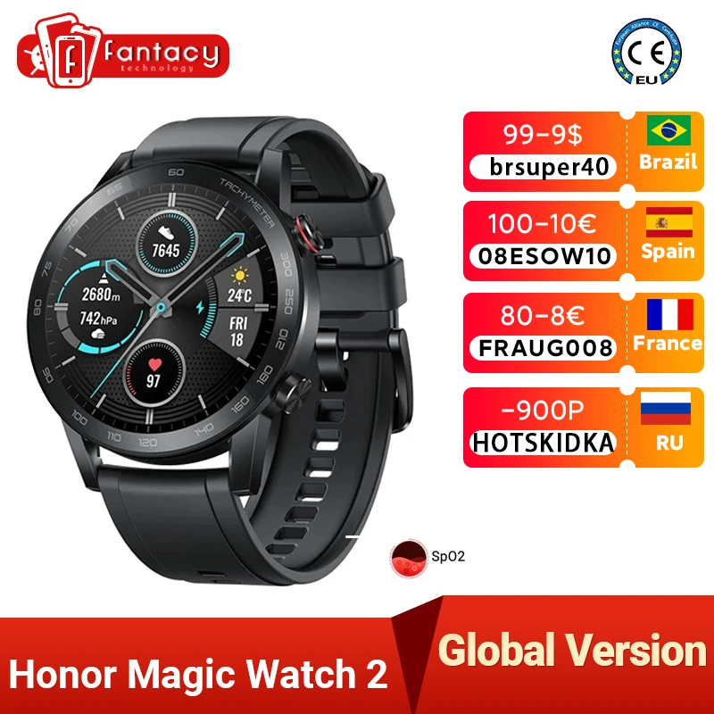 Умные часы глобальная версия Honor magic Watch 2 трекер уровня кислорода в крови