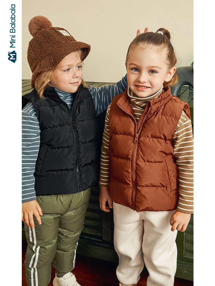 Пуховая куртка Minibalabala для мальчиков и девочек теплая пуховая без рукавов детей