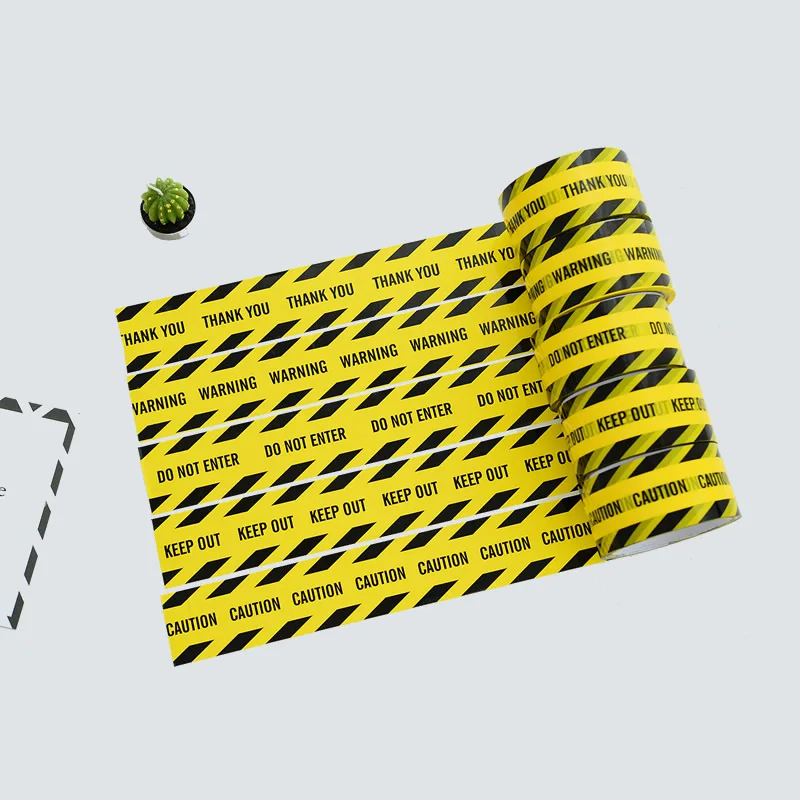 Новая Черно желтая фоновая цветная предупреждающая лента для маркировки