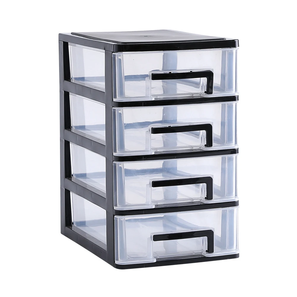 4 Layers Transparent Desktop Drawer Type Storage Box Plastic Mini Cosmetics Organizer Sundries Holder | Дом и сад