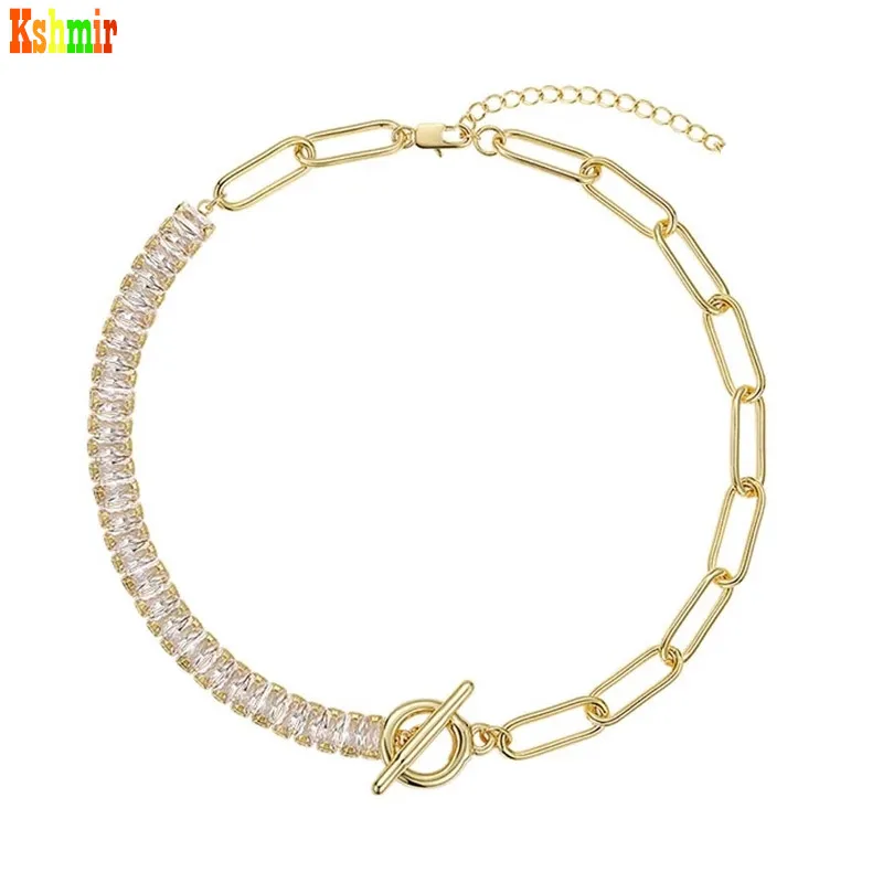 

Kshmir New necklace personality splicing choker hip-hop necklace design choker European and American collarbone chain 2021