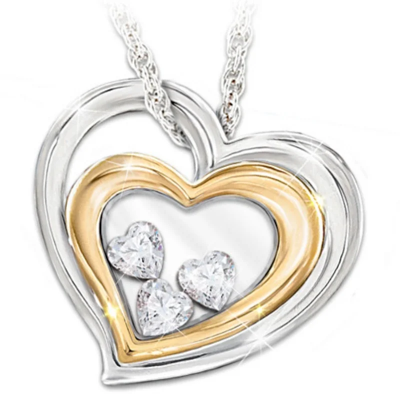 

New classic ladies fashion zircon heart pendant necklace bride wedding memorial jewelry Valentine's Day gift jewelry wholesale