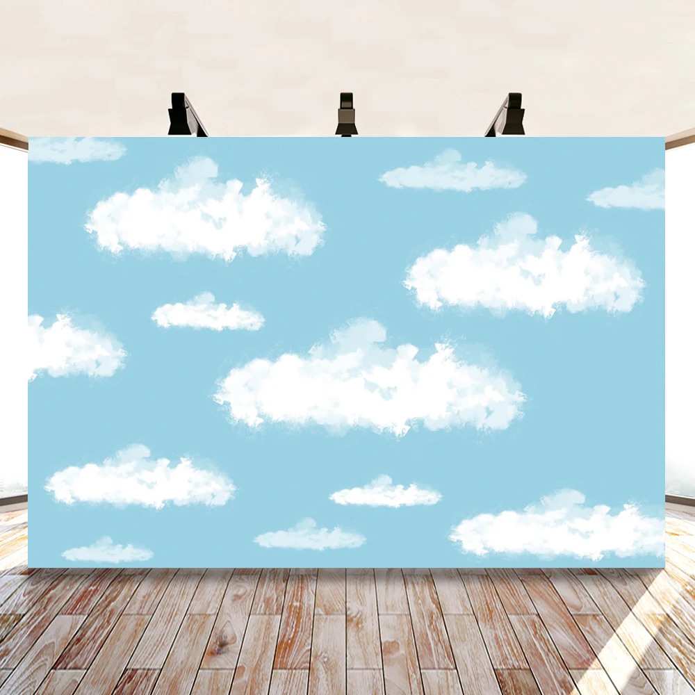 Фон для фотосъемки Yeele с изображением цветного неба и белых облаков детской