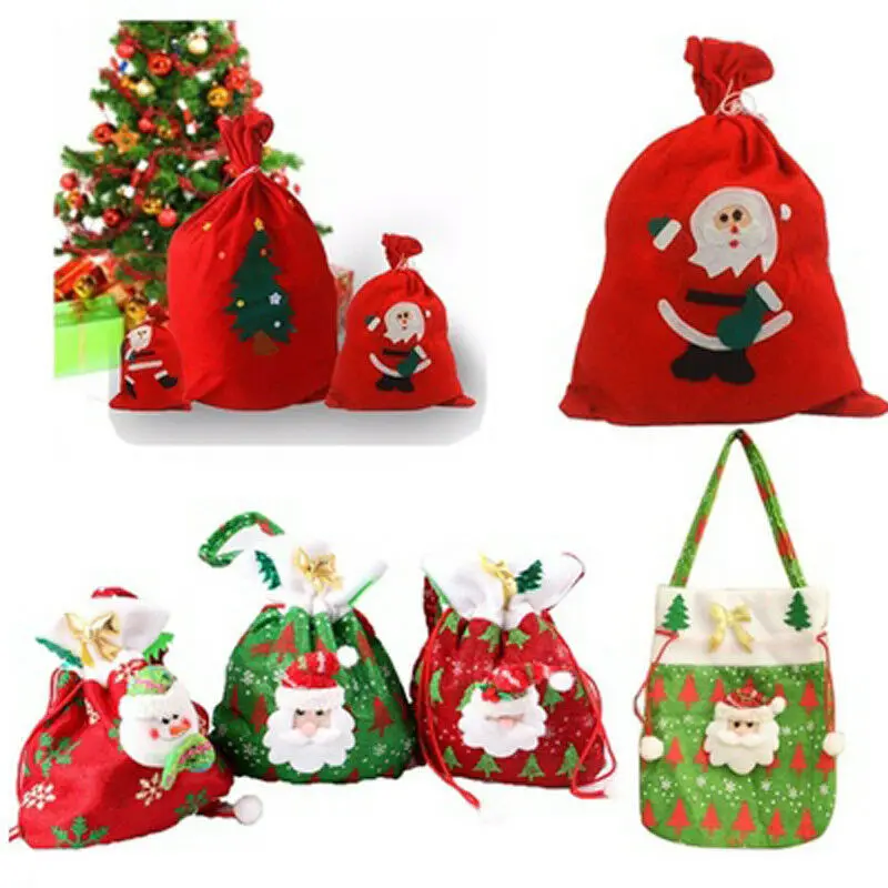 

Santa Claus Christmas Candy Bag Elf Elk Pants Treat Pocket Home Party Gift Decor