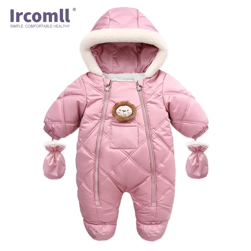 Ircomll Hight Quality Newborn Baby Winter Clothes Snowsuit Warm Fleece Hooded Romper Cartoon Lion Jumpsuit Toddler Kid Outfits |